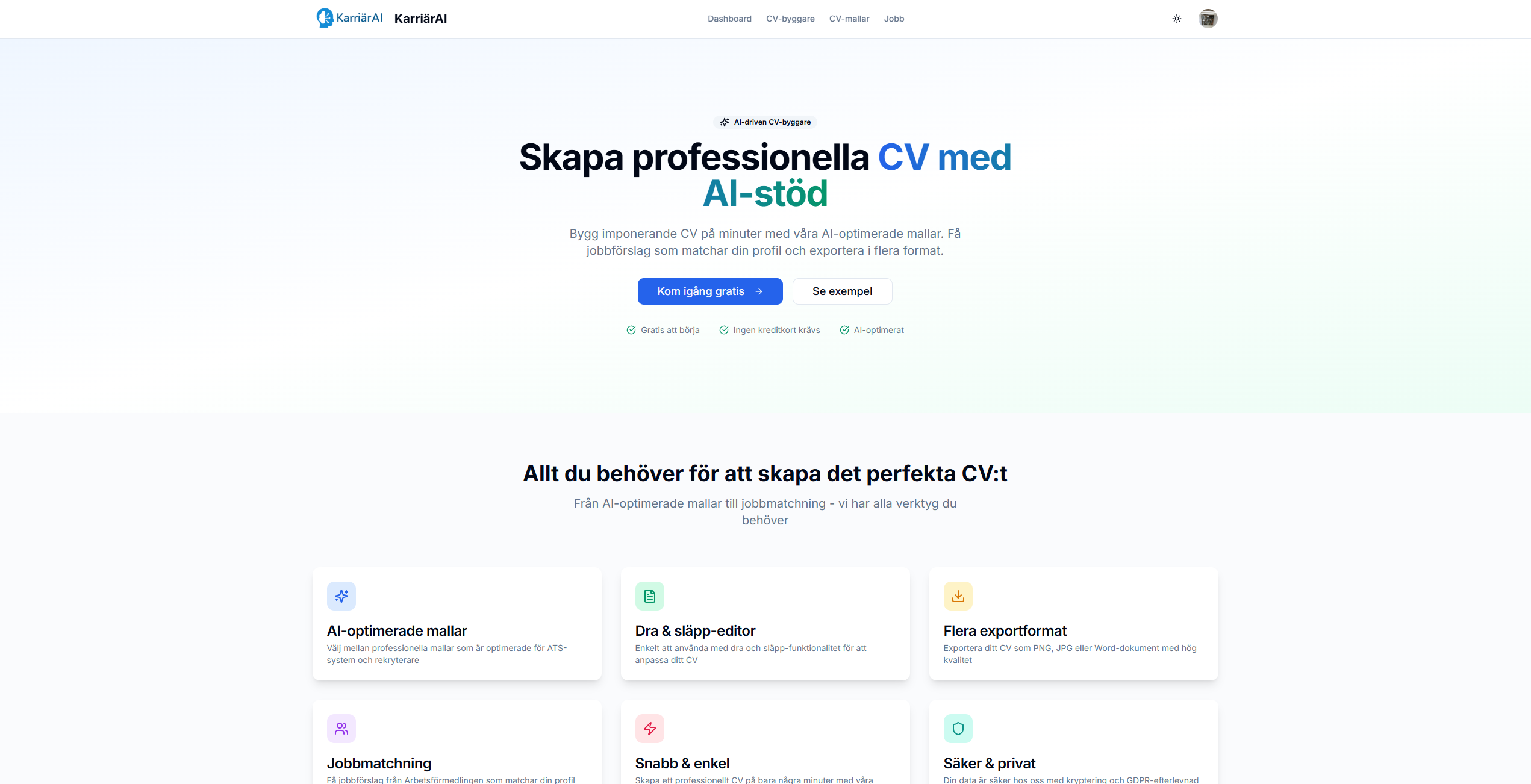 KarriärAI - CV & Job Matching - Screenshot 1