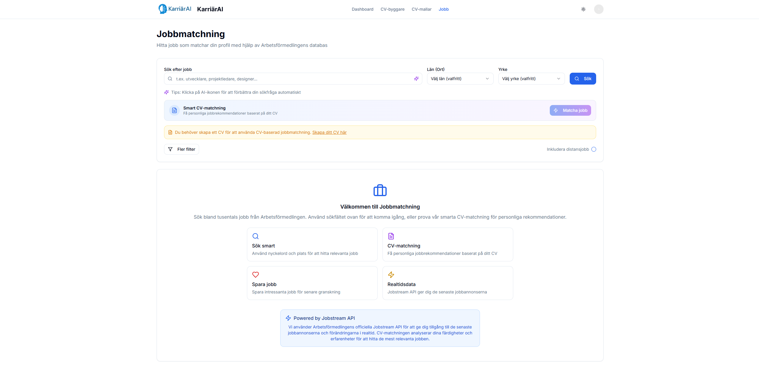 KarriärAI - CV & Job Matching - Screenshot 2